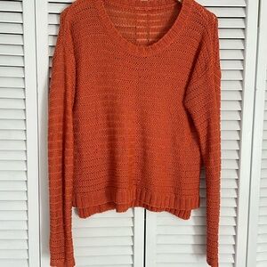 Cozy Orange Knit Sweater for Women